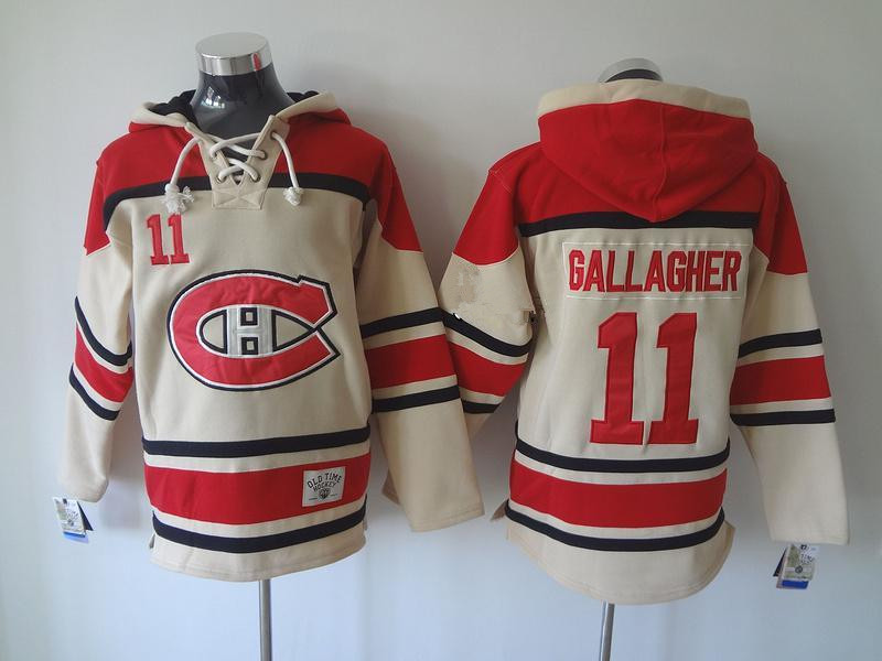 NHL Montreal Canadiens #11 gallagher cream Hoodie
