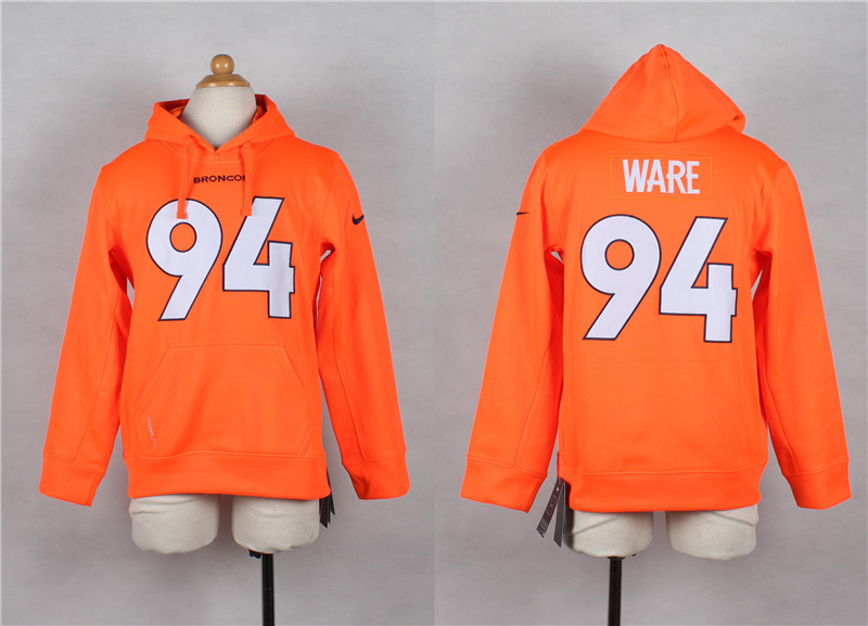 NFL Denver Broncos #94 Ware Orange Kids Hoodie