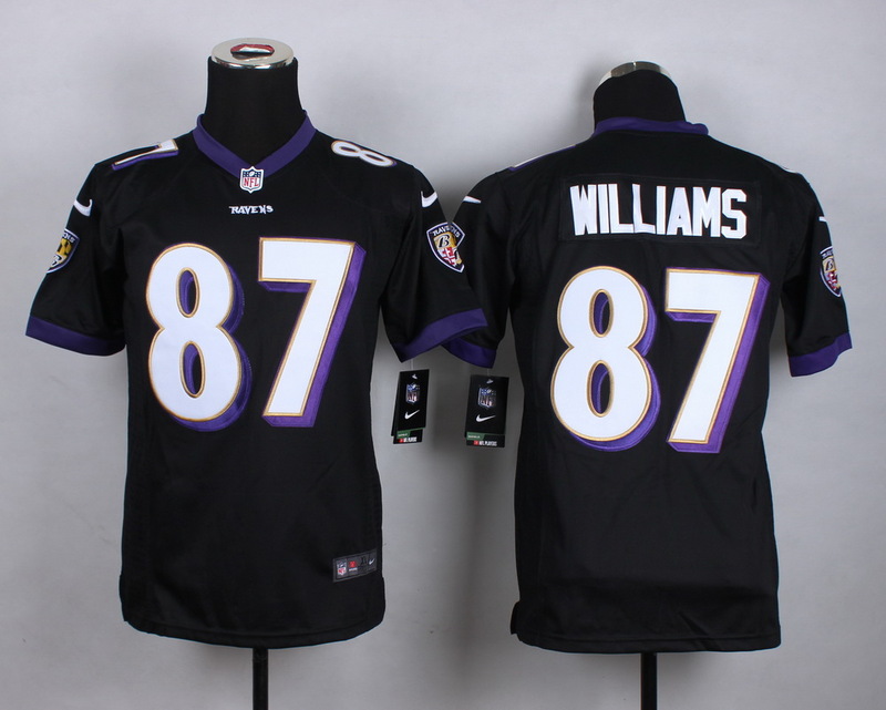 Nike Baltimore Ravens #87 Williams Black Youth Jersey