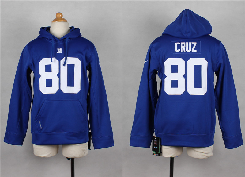 NFL New York Giants #80 Cruz Blue Kids Hoodie