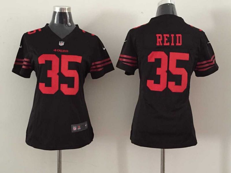 2015 Nike San Francisco 49ers #35 Reid Black Women Jersey