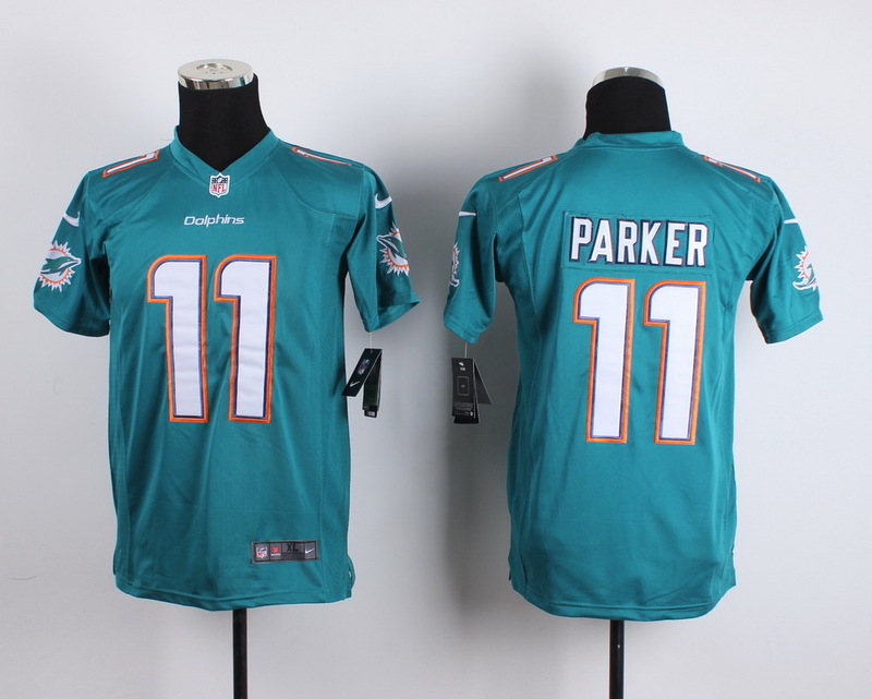 Nike Miami Dolphins #11 Parker Green Youth Jersey