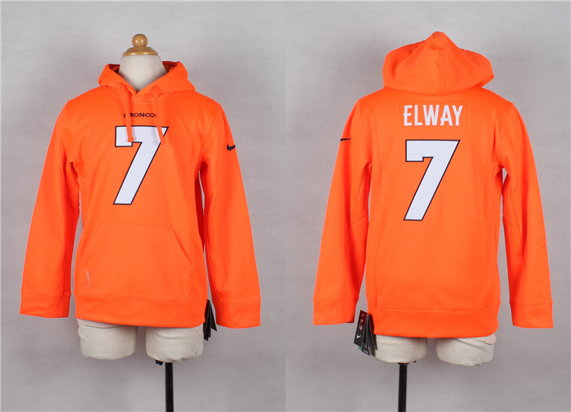 NFL Denver Broncos #7 Elway Orange Kids Hoodie