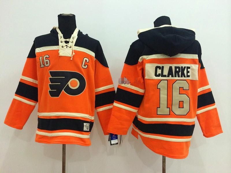 NHL Philadelphia Flyers #16 clarke Orange Hoodies