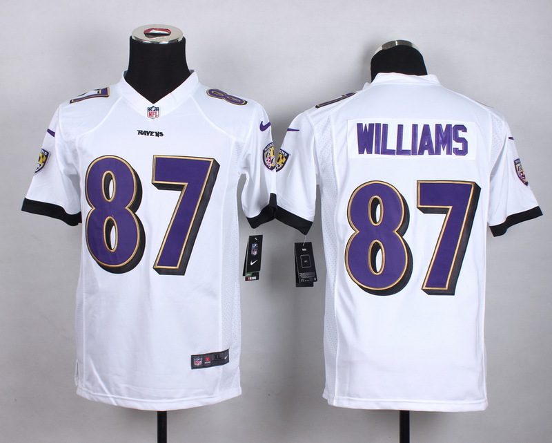 Nike Baltimore Ravens #87 Williams White Youth Jersey
