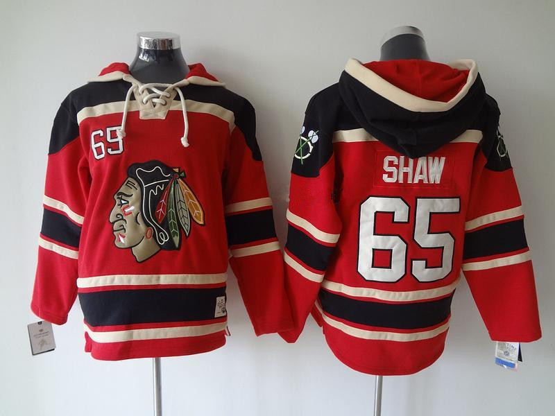 NHL Chicago Blackhawks #65 shaw red Hoodies 
