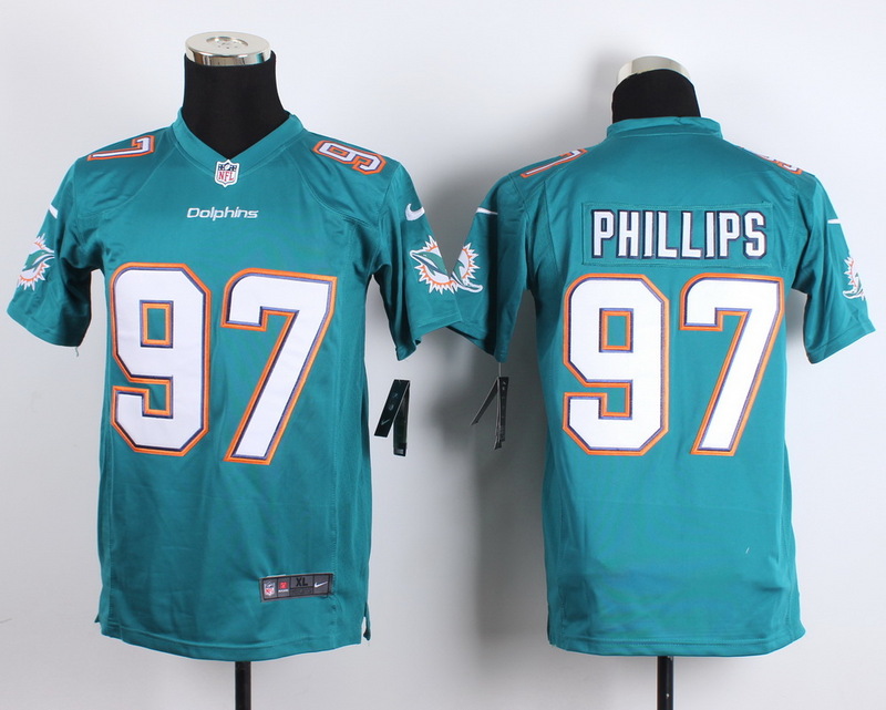 Nike Miami Dolphins #97 Phillips Green Youth Jersey