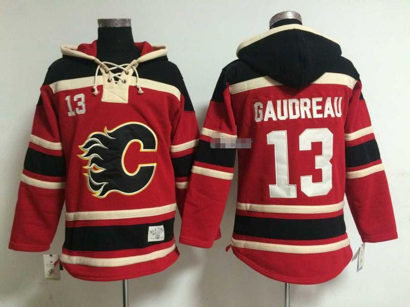 NHL Calgary Flames #13 Gaudreau Red Hoodies