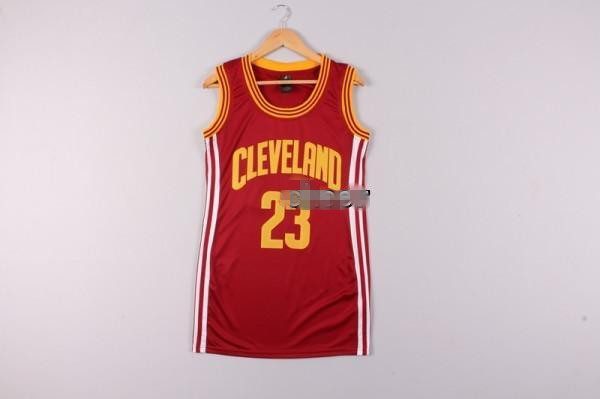 NBA Cleveland Cavaliers #23 james red Women Jersey Dress