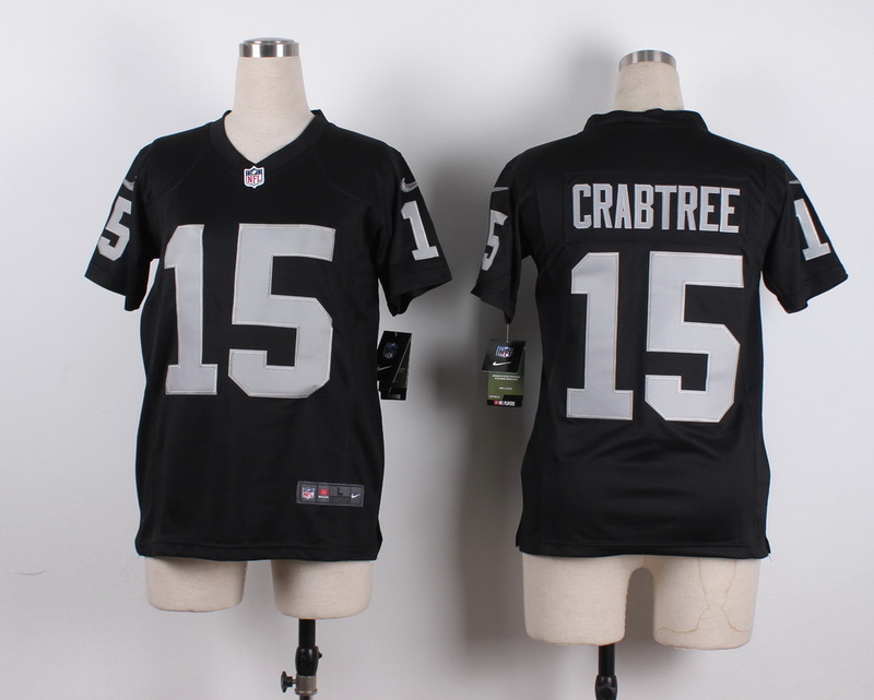 Nike Oakland Raiders #15 Crabtree Black Kids Jersey