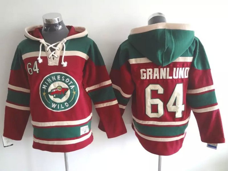 NHL Minnesota Wild #64 Granlund Red Hoodies