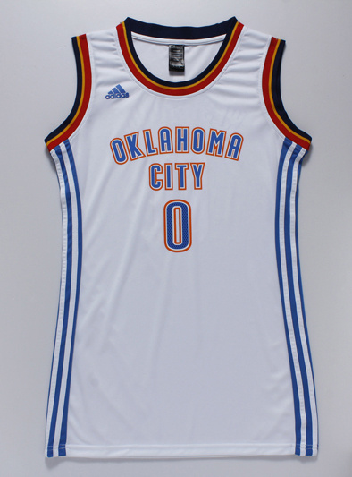 NBA Oklahoma City Thunder #0 Westbrook White Women Jersey Dress
