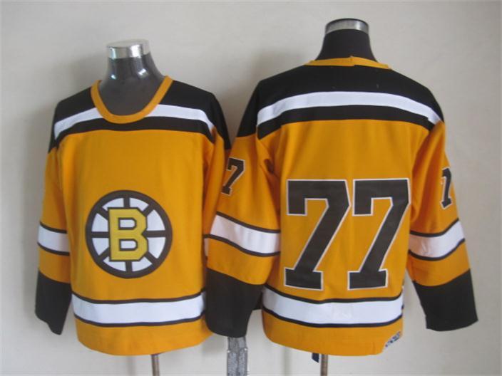 NHL Boston bruins #77 Bourque Yellow Jersey