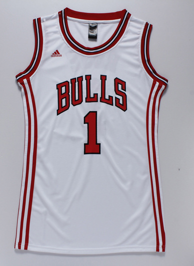 NBA Chicago bulls #1 Rose White Women Jersey Dress