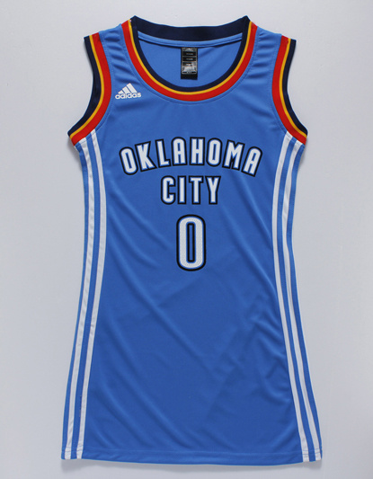 NBA Oklahoma City Thunder #0 Westbrook Blue Women Jersey Dress