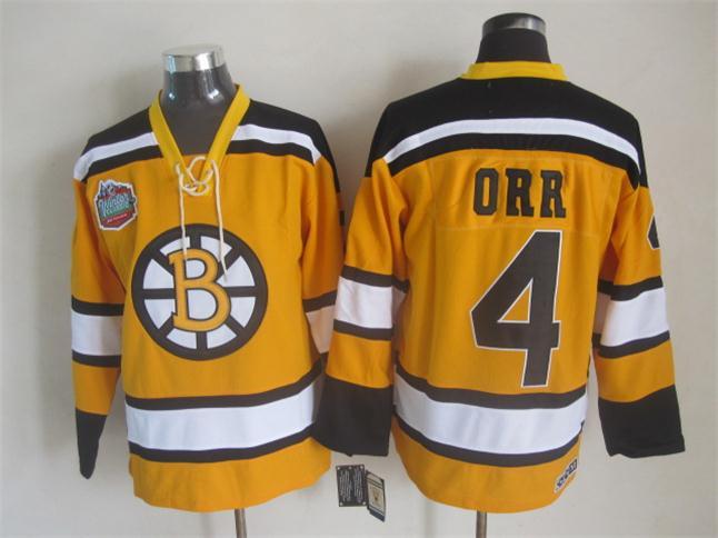 NHL Boston Bruins #4 Orr Yellow Color Jersey