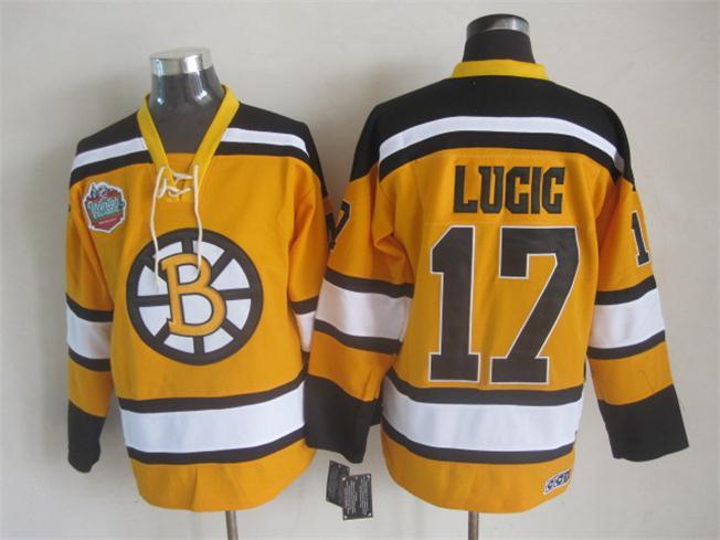 NHL Boston Bruins #17 Lucic Yellow Color Jersey