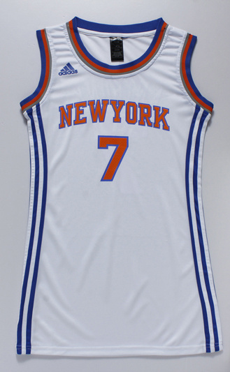 NBA New York knicks #7 Anthony Women White Jersey Dress