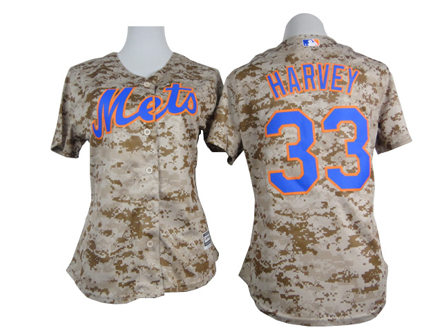 MLB New York Mets #33 Harvey Camo 2015 Women Jersey