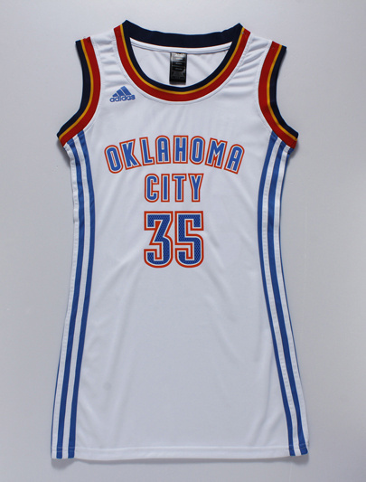 NBA Oklahoma City Thunder #35 Durant White Women Jersey Dress