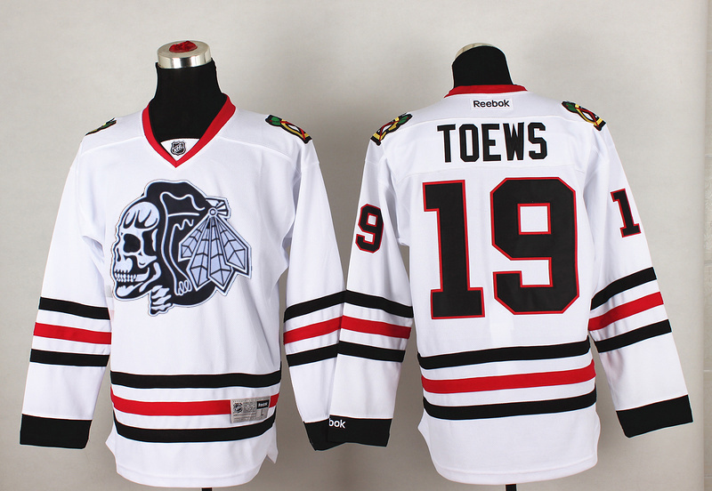 NHL Chicago Blackhawks #19 Toews Cross Check Premier Fashion Jersey - Charcoal