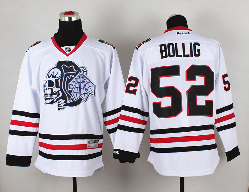 NHL Chicago Blackhawks #52 Bollig Cross Check Premier Fashion Jersey - Charcoal