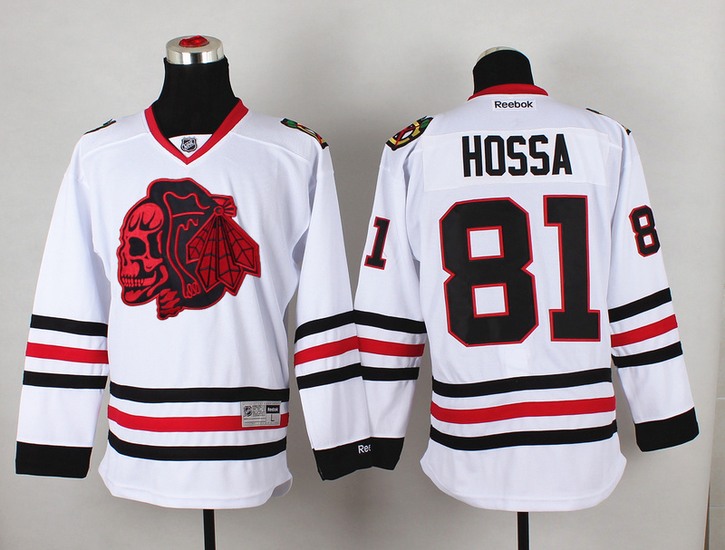 NHL Chicago Blackhawks #81 Hossa Cross Check Premier Fashion Jersey - Charcoal