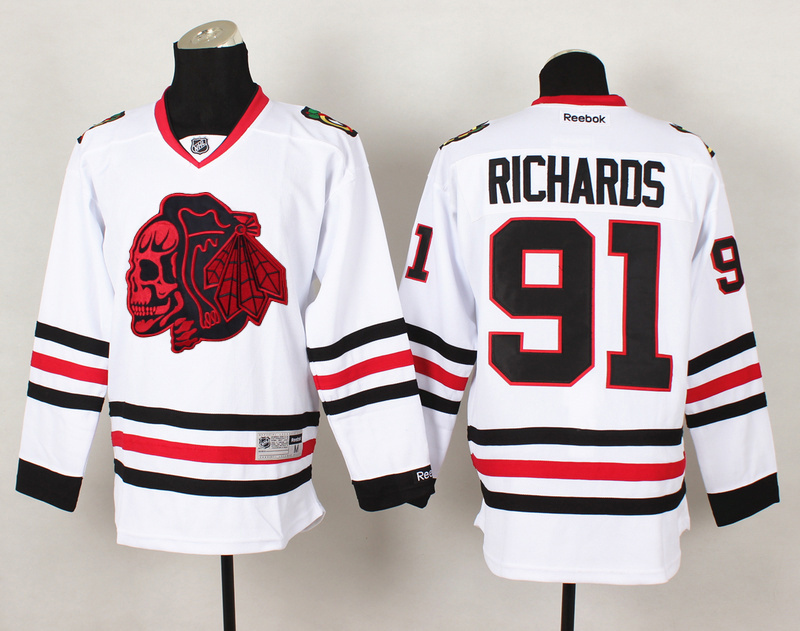 NHL Chicago Blackhawks #91 Richards Cross Check Premier Fashion Jersey Charcoal