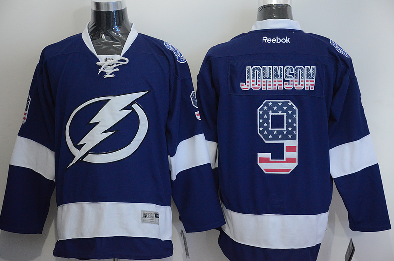 NHL Tampa Bay Lightning #9 Johnson Blue USA Flag Fashion Jersey