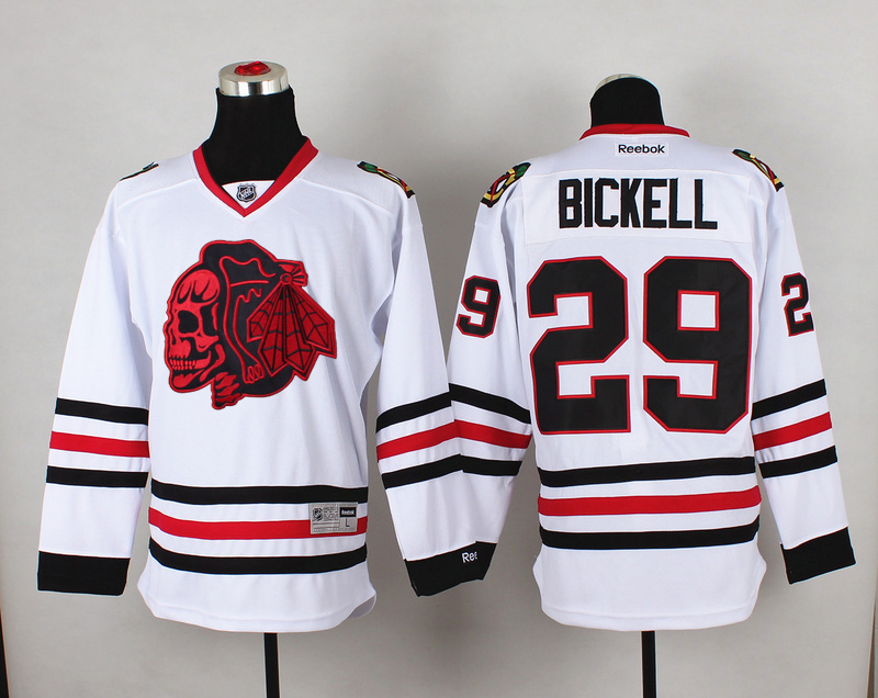 NHL Chicago Blackhawks #29 Bickell Cross Check Premier Fashion Jersey Charcoal