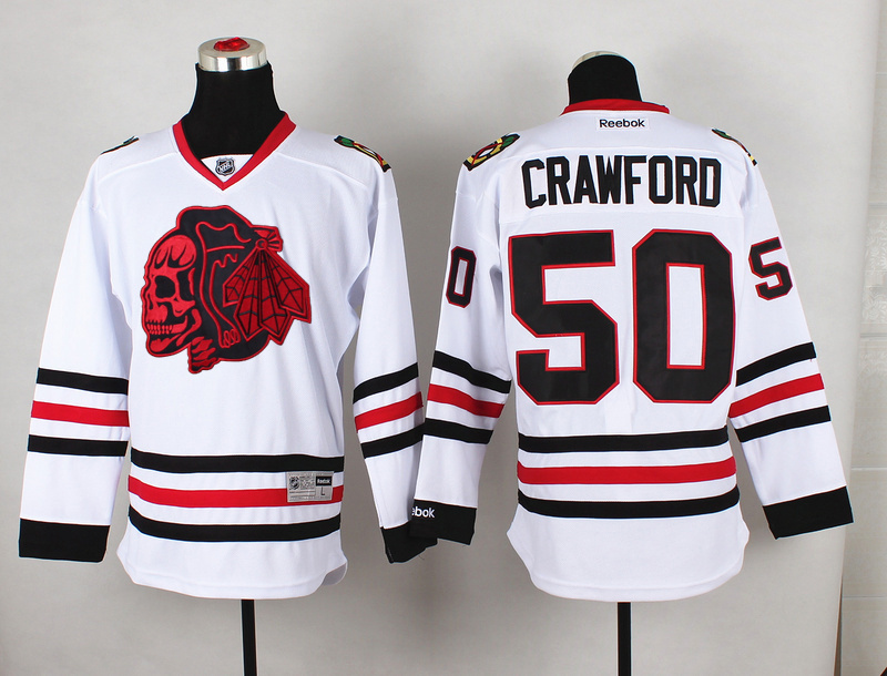 NHL Chicago Blackhawks #50 Crawford Cross Check Premier Fashion Jersey - Charcoal