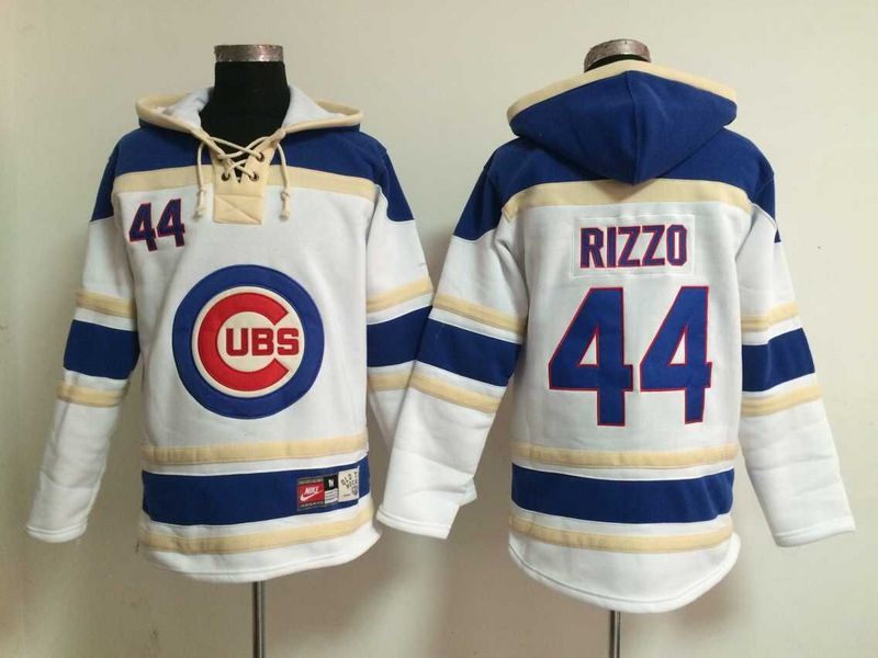 MLB Chicago Cubs #44 Rizzo White Hoodie