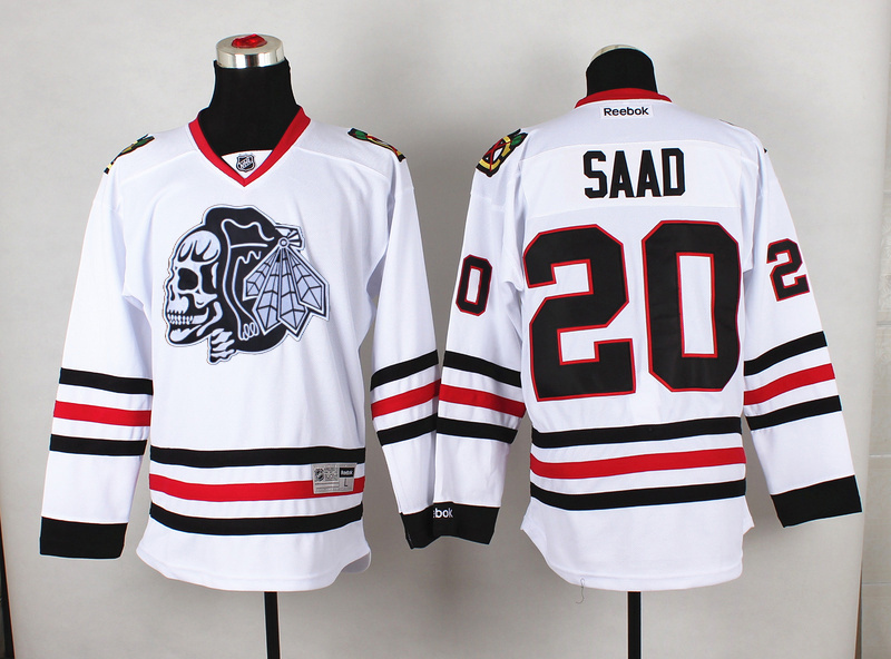 NHL Chicago Blackhawks #20 Saad Cross Check Premier Fashion Jersey - Charcoal