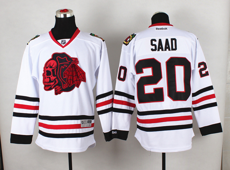 NHL Chicago Blackhawks #20 Saad Cross Check Premier Fashion Jersey Charcoal