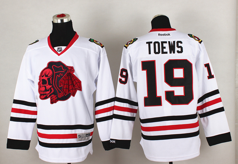 NHL Chicago Blackhawks #19 Toews Cross Check Premier Fashion Jersey Charcoal