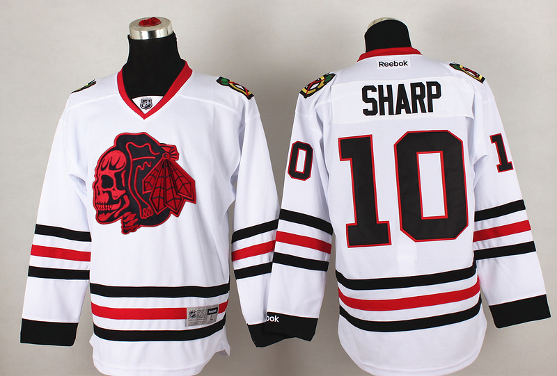 NHL Chicago Blackhawks #10 Sharp Cross Check Premier Fashion Jersey Charcoal