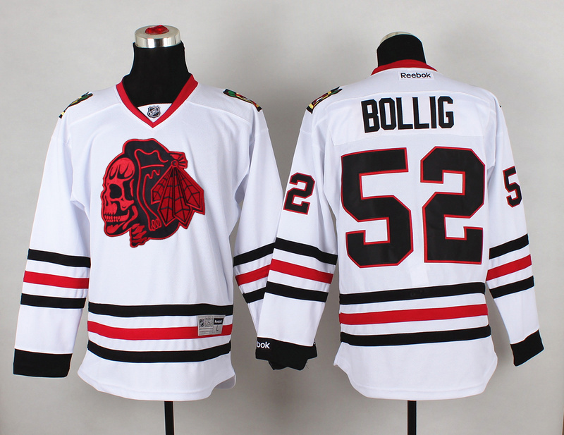 NHL Chicago Blackhawks #52 Bollig Cross Check Premier Fashion Jersey Charcoal
