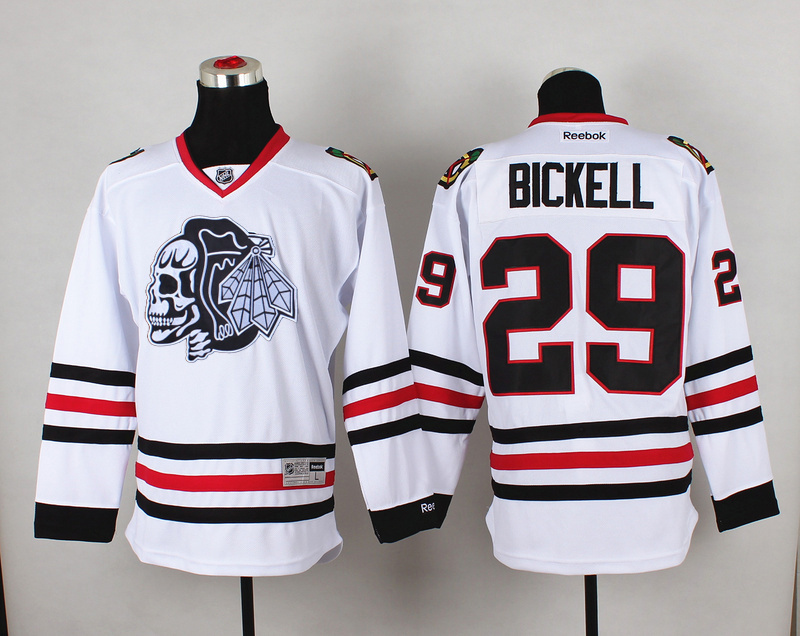 NHL Chicago Blackhawks #29 Bickell Cross Check Premier Fashion Jersey - Charcoal
