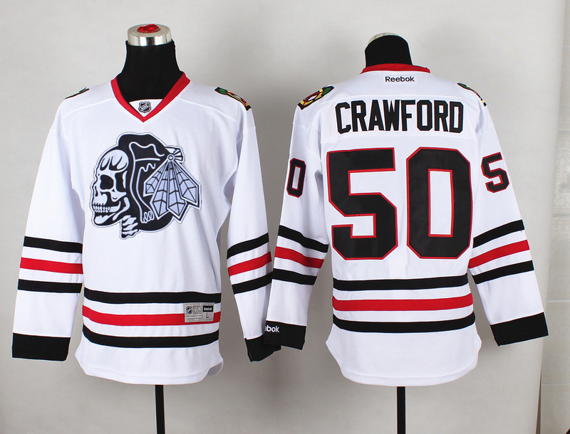 NHL Chicago Blackhawks #50 Crawford Cross Check Premier Fashion Jersey Charcoal