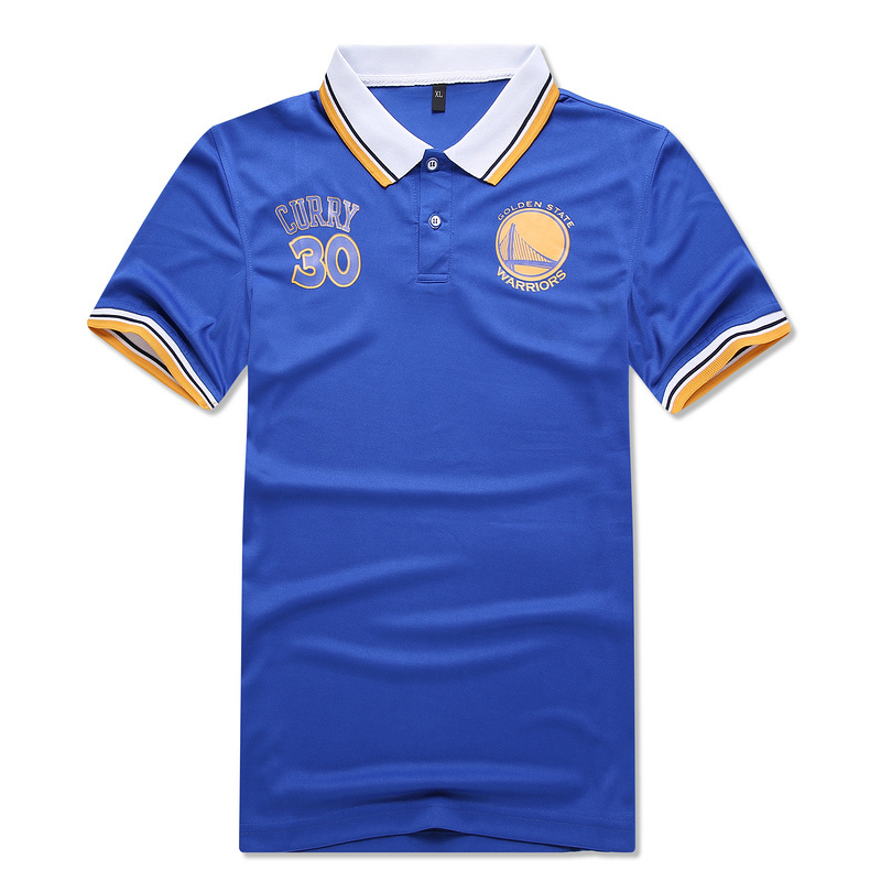 NBA Golden State Warriors #30 Curry Blue Polo