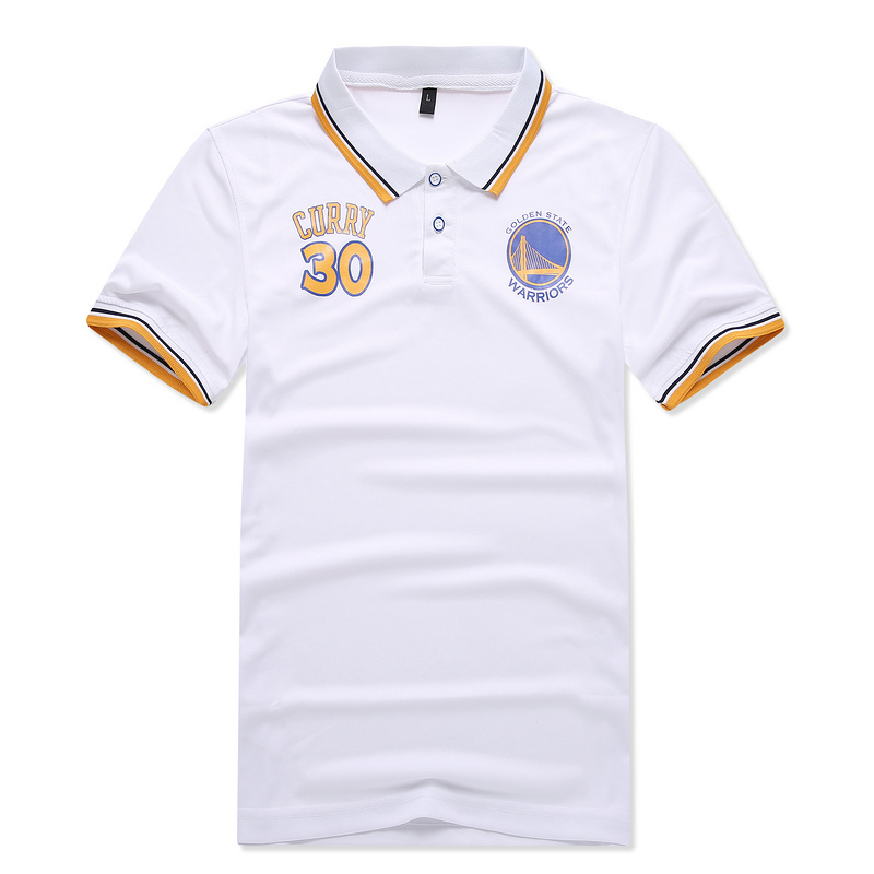 NBA Golden State Warriors #30 Curry White Polo
