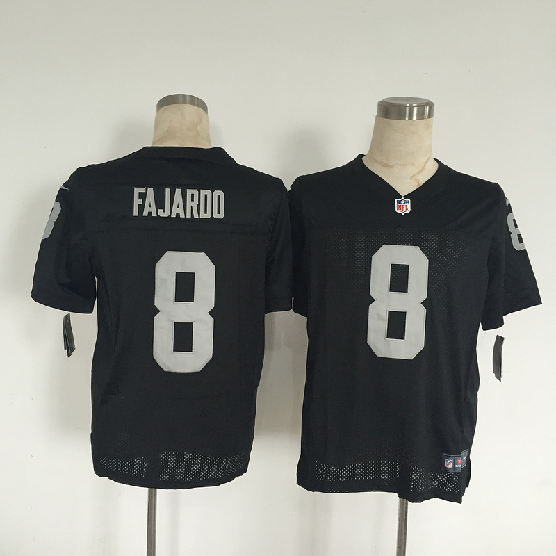 Nike Oakland Raiders #8 Fajardo Black Elite Jersey