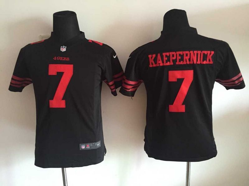 Nike San Francisco 49ers #7 Kaepernick Black Alternate Kids Jersey