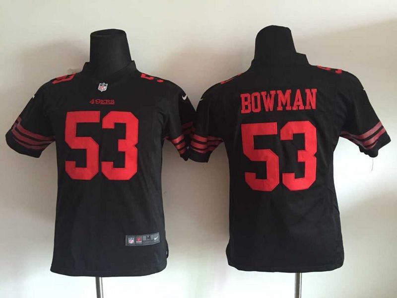 Nike San Francisco 49ers #53 Bowman Black Alternate Kids Jersey
