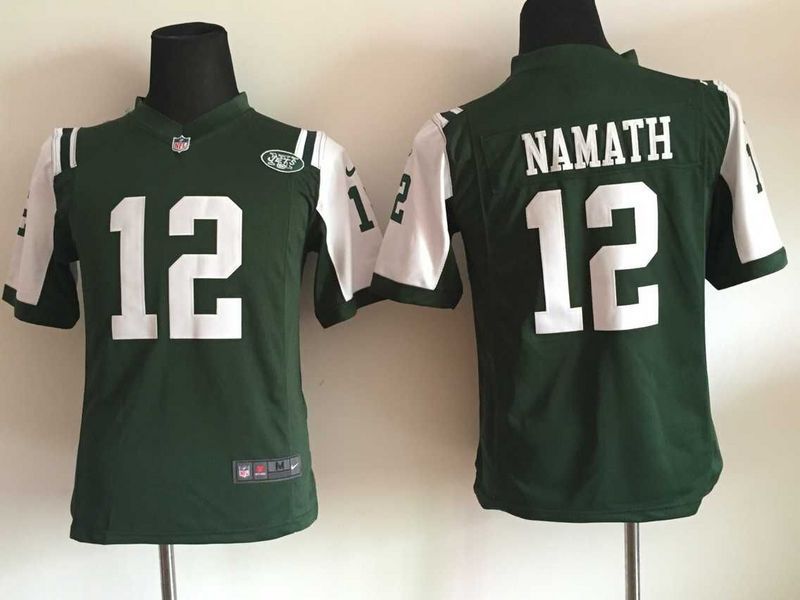 Nike New York Jets #12 Namath Green Kids Jersey