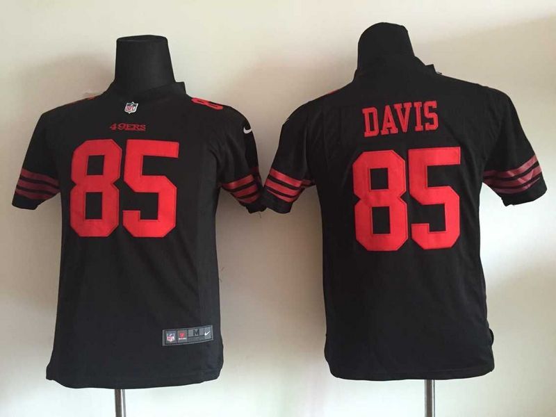 Nike San Francisco 49ers #85 Davis Black Alternate Kids Jersey