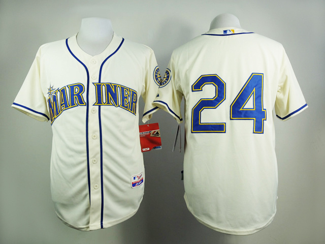 MLB Seattle Mariners #24 Griffey Cream Jersey