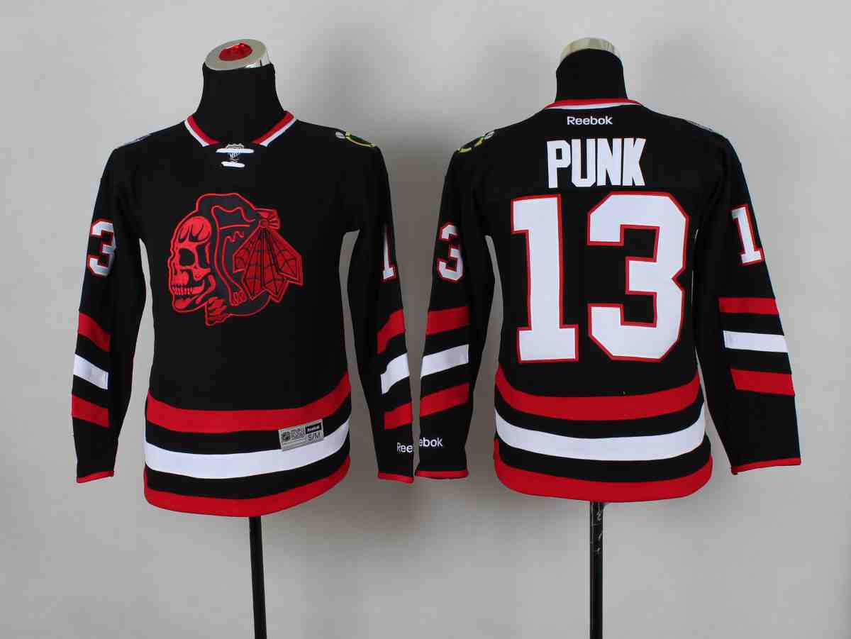 Youth NHL Chicago Blackhawks #13 Punk Black Jersey