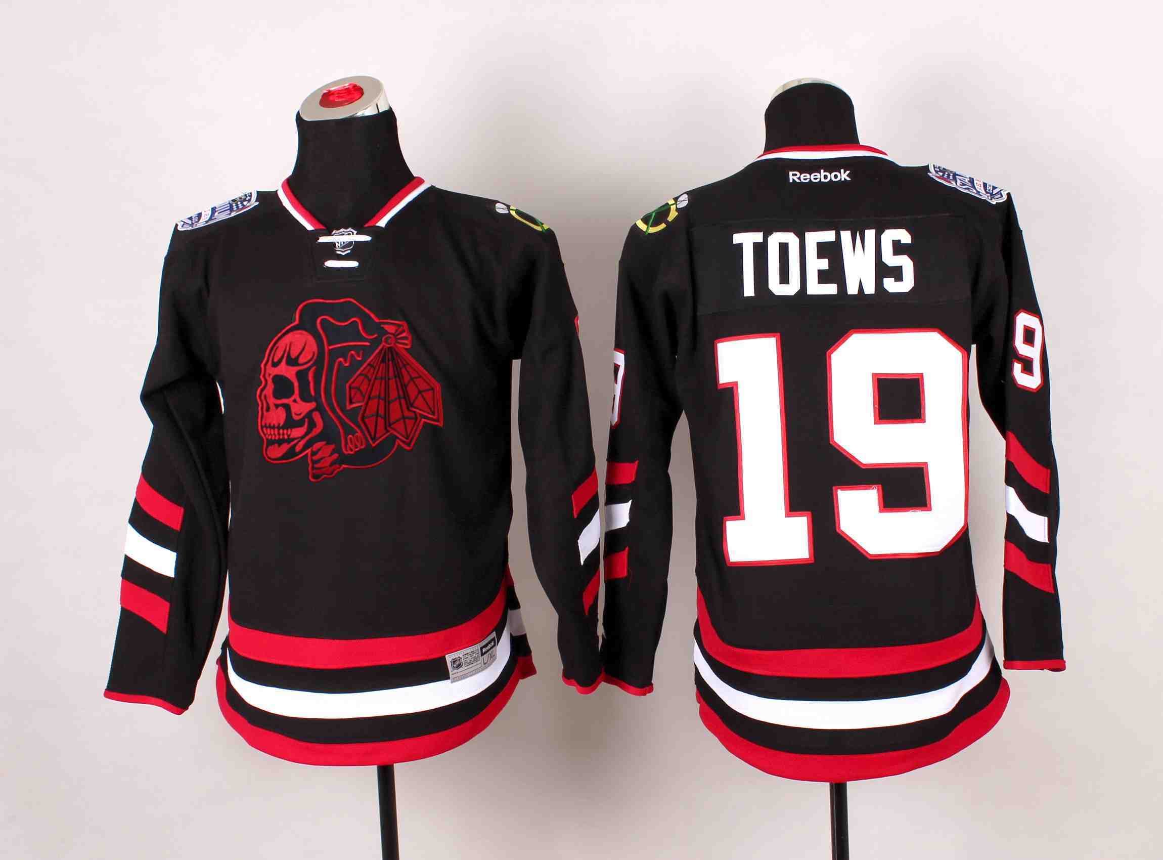 Youth NHL Chicago Blackhawks #19 Toews Black Jersey