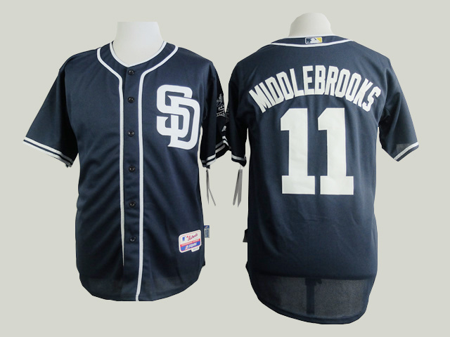 MLB San Diego Padres #11 Middlebrooks D.Blue Jersey